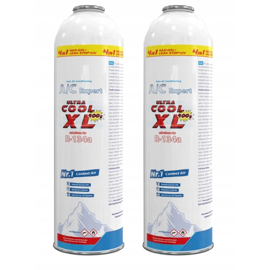 2 x gaz XL 4 w 1 do napełniania klimatyzacji dla aut na R134a
