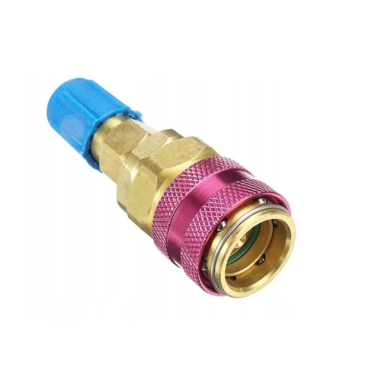 Zestaw 4 w 1 do napełniania klimatyzacji dla aut na R134a + adapter HP na LP