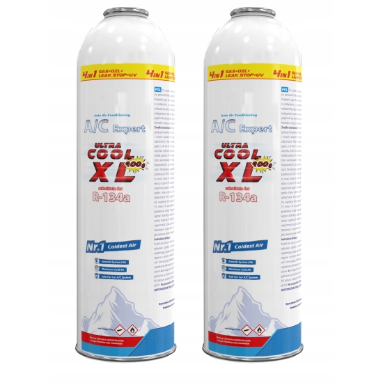 2 x gaz XL 4 w 1 do napełniania klimatyzacji dla aut na R134a