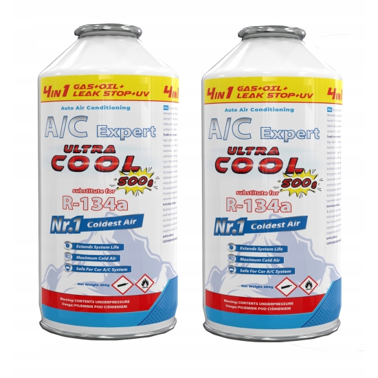 2 x gaz 4 w 1 do napełniania klimatyzacji dla aut na R134a