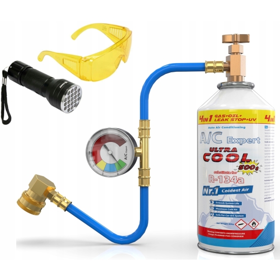 Zestaw 7 w 1 do napełniania klimatyzacji dla aut na R134a