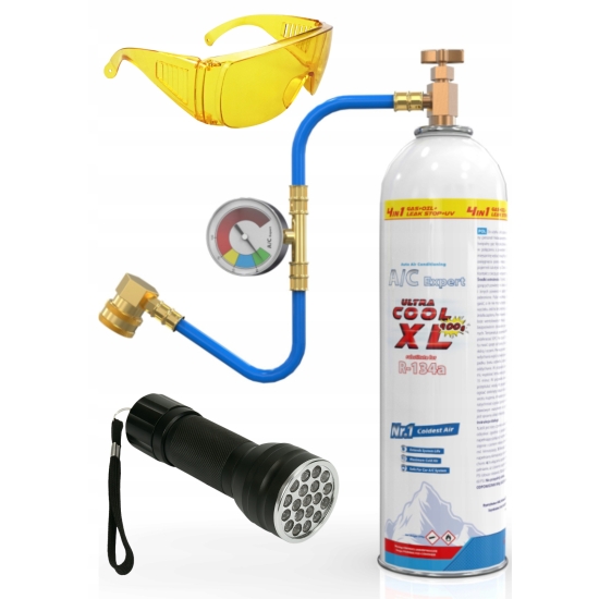 Zestaw XL 7 w 1 do napełniania klimatyzacji dla aut na R134a